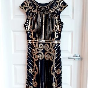 Flapper Dress, 1920s Costume, Black and Gold